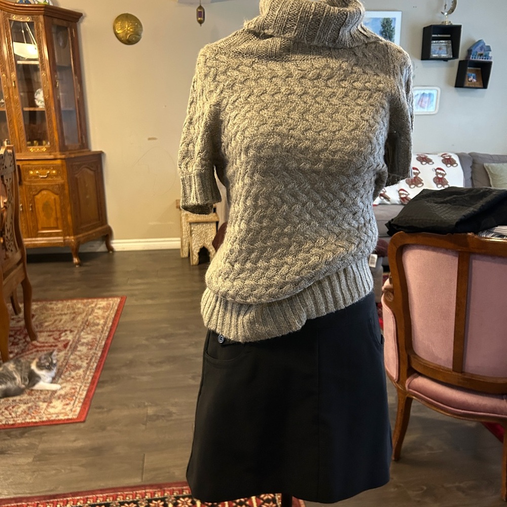 Smart Set Cable Knit Turtleneck Sweater - Cream